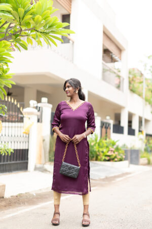 Purple Straight Kurta
